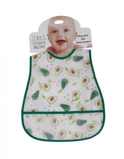 Avocados Wipeable Bib On Hanger Display