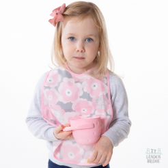 Pink Floral Wipeable Bib